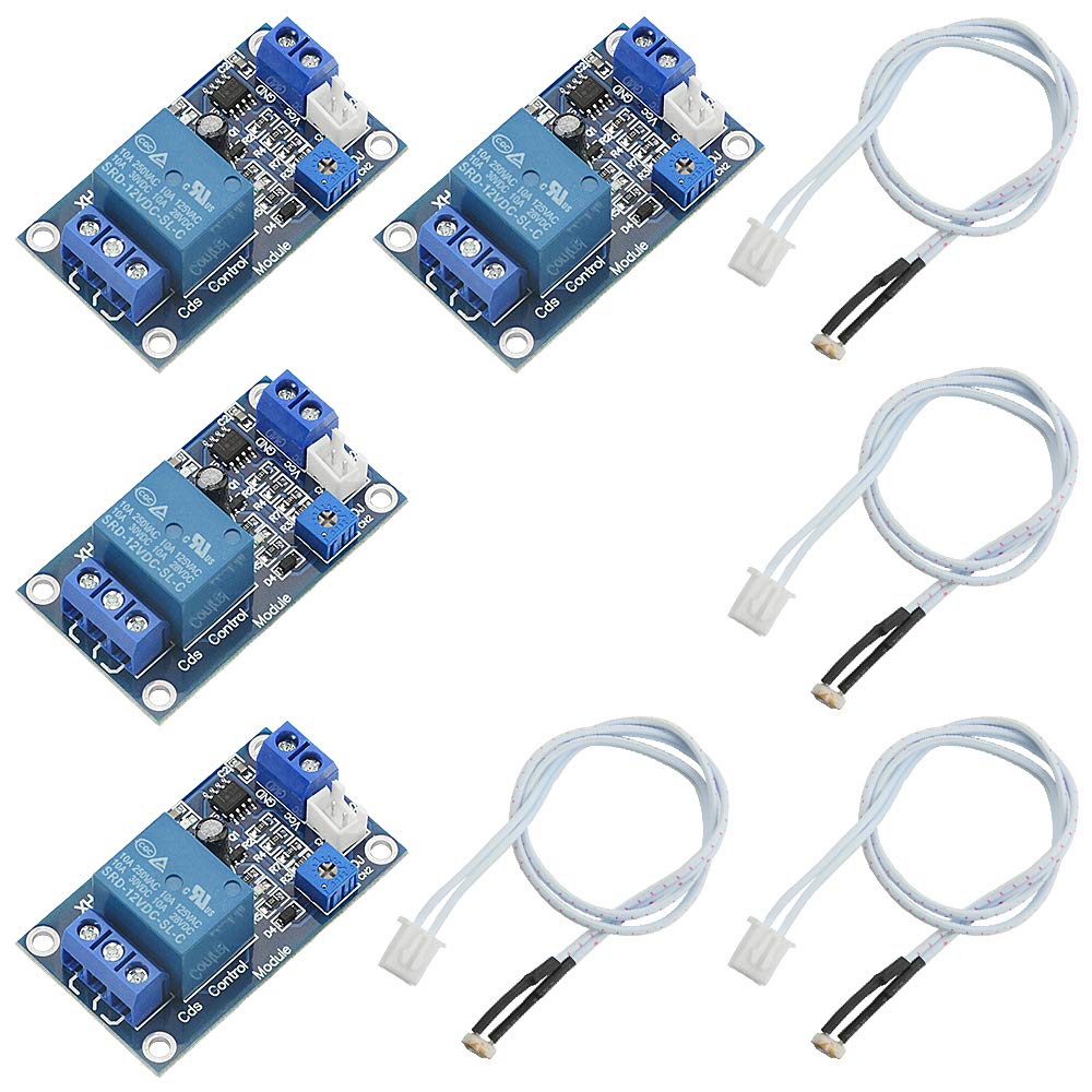 BGTXINGI 4PCS XH-M131 Light Automatic Control Module 12V Light Control Relay Light Switch Photosensitive Resistor Module