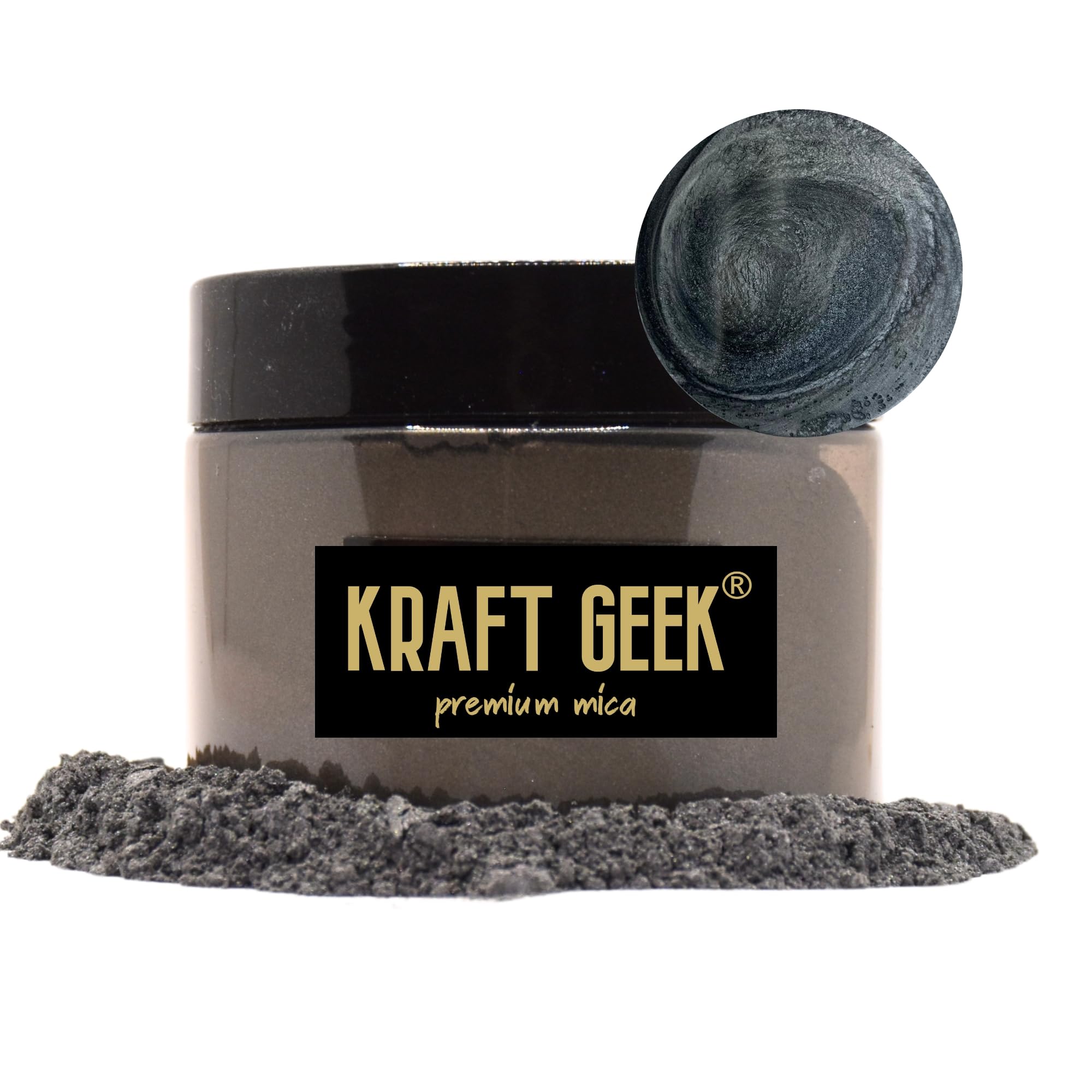 Silver Grey Premium Mica Powder 50g. Powder Dye for Epoxy Resin Pigment Natural Soap Colouring, Candle, Slime, Bath Bombs, Makeup, Nail, Fabric, Fabric dye, Wax Melts etc. (Grey)