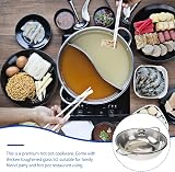 Stainless Steel Dual Hot Pot Divider Glass Lid Induction Cooker 28cm view 6