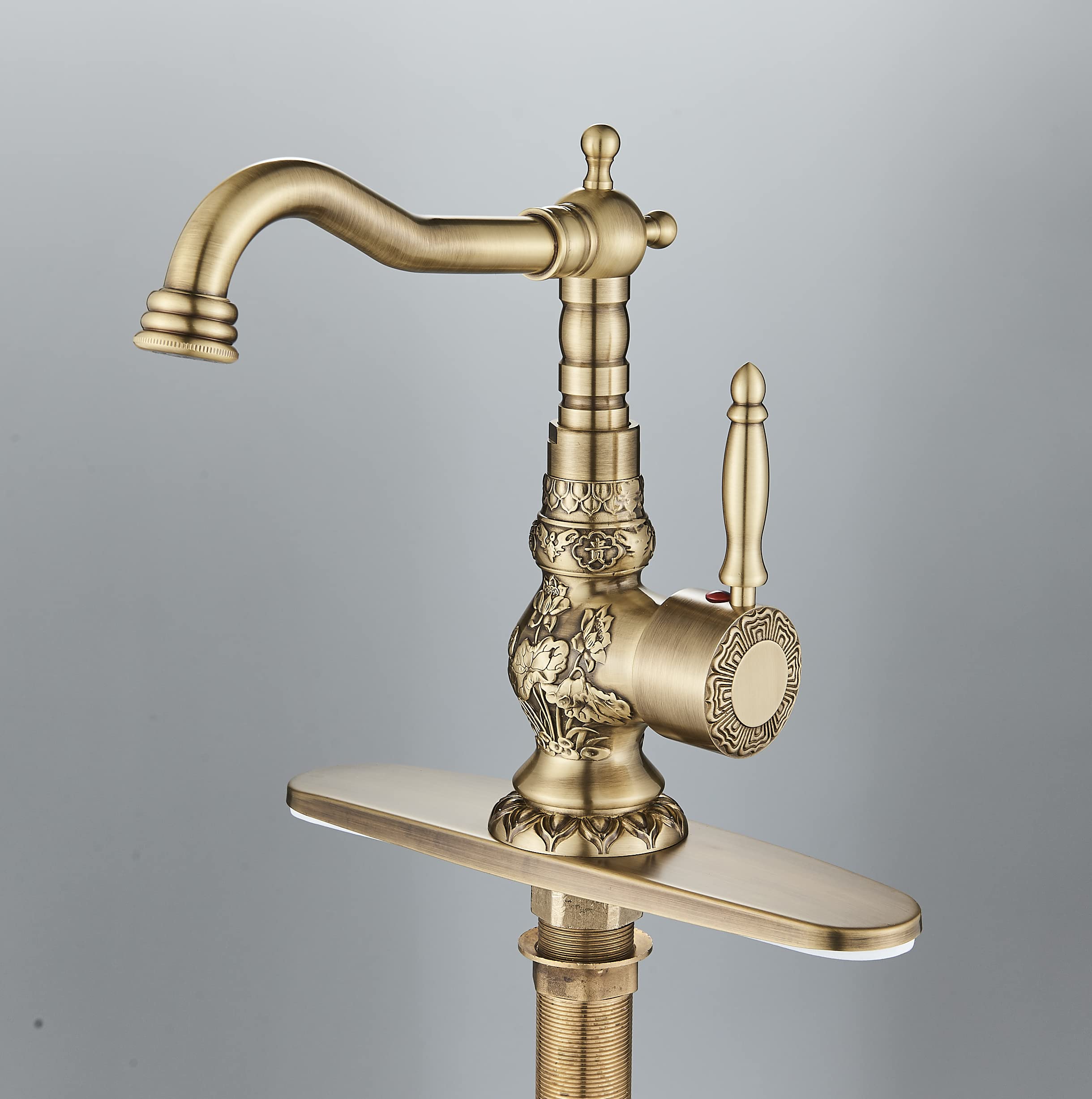 Rozin Antique Brass Shower Faucet Set Rainfall Shower Head and Handheld Shower Wall Mounted Bathroom Shower tap System