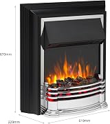Dimplex Detroit Deluxe Optiflame Chrome Electric Fireplace 2kW Fan Heater view 5