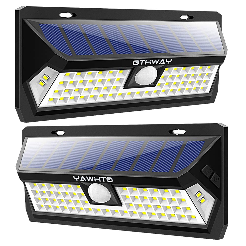 Solar Motion Sensor Lights OTHWAY Bright Outdoor Waterproof Wall Lights Wide Lighting Area Easy Installation Great Detection Range Security Lights