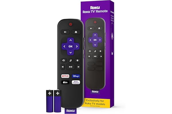 Roku TV Remote Control (Official Manufacturer Product) - Simple Setup, & Pre-Set App Shortcuts - Replacement Remote Compatibl