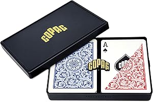 Copag 1546 Design 100% Plastic Playing Cards, Poker Size (Standard) Red/Blue (Regular Index, 1 Set)