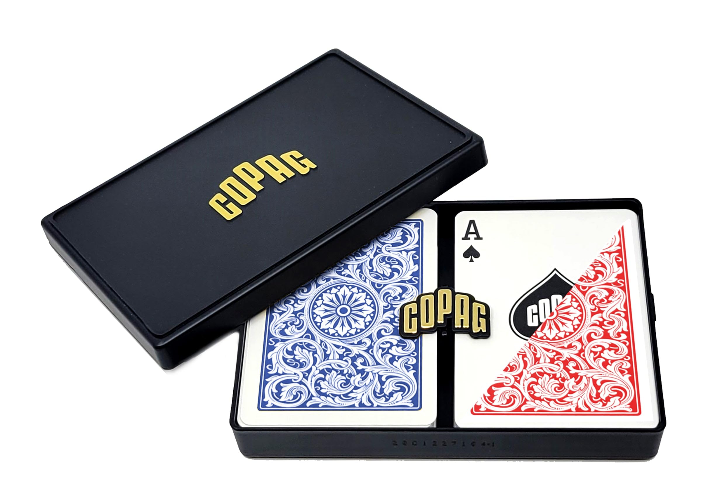 Photo 1 of Copag 1546 Design 100% Plastic Playing Cards, Poker Size (Standard) Red/Blue (Regular Index, 1 Set)