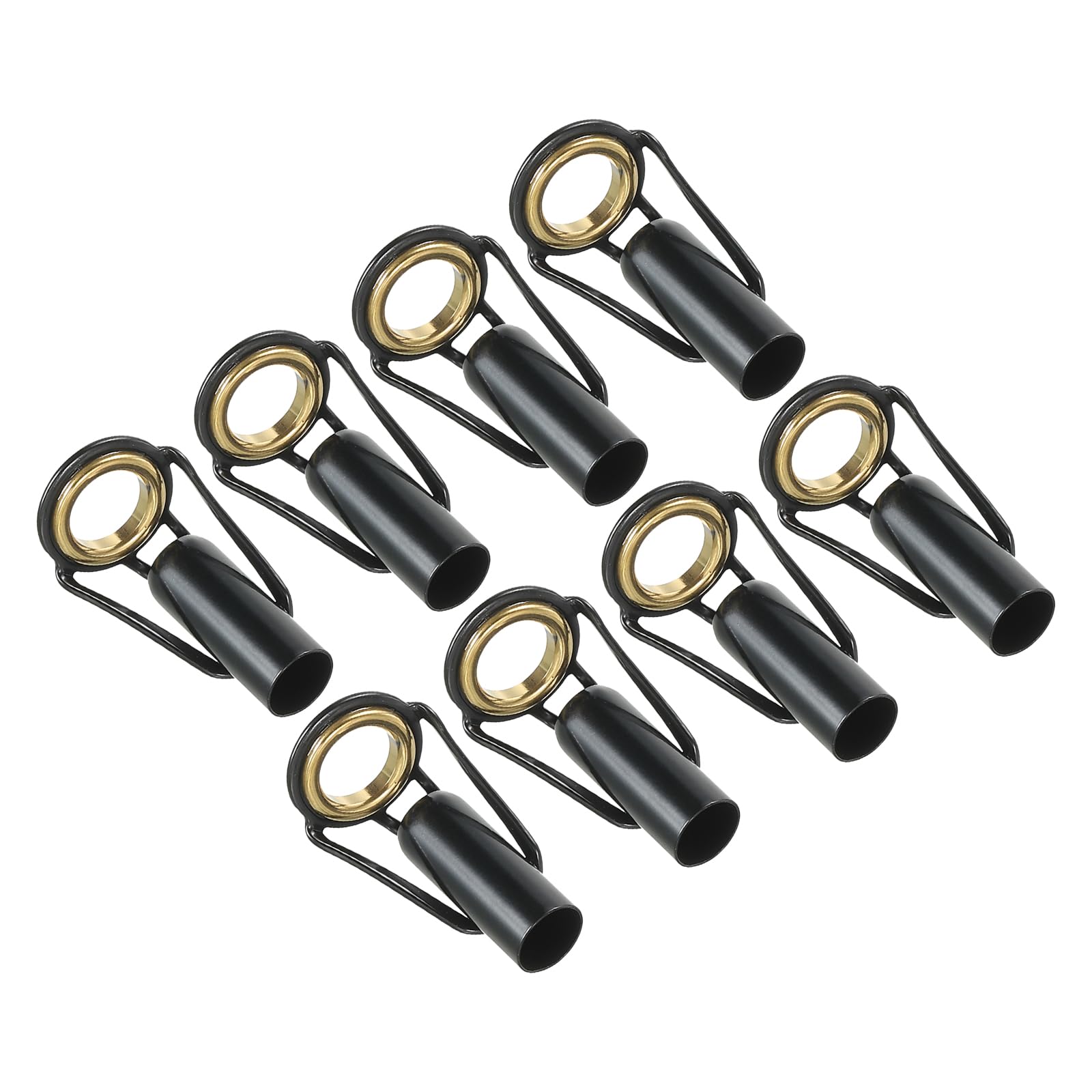 PATIKIL 6.0mm Fishing Rod Tip Repair Kit, 8pcs Stainless Steel Pole Ring Guide Replacement for Saltwater Freshwater Fishing, Golden