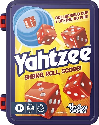 Hasbro Yahtzee Dice Game with Collapsible Cup & Storage Case - 2+ Players