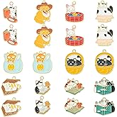 COGCHARGER 20pcs Cat Charms - Alloy Enamel Colorful Charms for Jewelry Making - DIY Craft Supplies