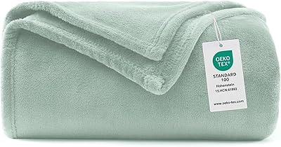 WAVVE Kuscheldecke Flauschig Decke Fleecedecke - Sofadecke 150x200 cm Warm Wohndecke Couchdecke, Salbei-Grün Decke Weich Sofaüberwurf XL