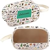 FEELMEM Colorado Travel Gift Colorado Clear Makeup Bag Trip Lover Souvenir Makeup Bag Colorado Merchandise (beige)