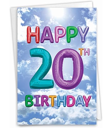 その他 Birthday Cards for 20 Years Amazon.com : Karto 20th Birthday Card for Men Women - Large