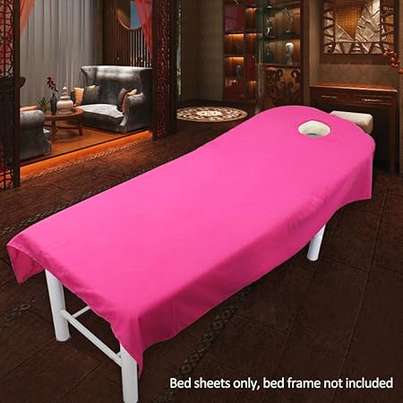SAXTEL Massageliegenbezug mit Gesichtsloch, 9 Reine Farben, für Beauty-Salon, Massageliege, Couches (120 x 190 cm, Rosen)