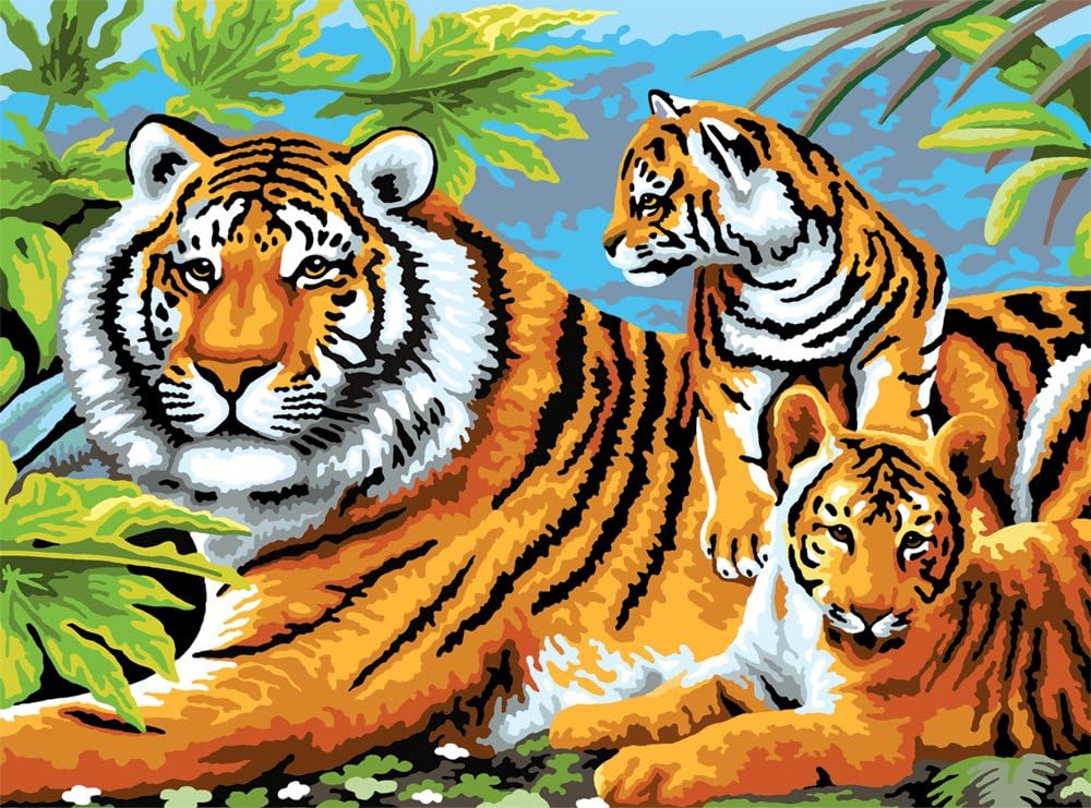 Royal & Langnickel PJL5 Tiger and Cubs Painting by Numbers Kit, Multicolor, 4.87 x 42.38 x 34.76 cm - Image 3