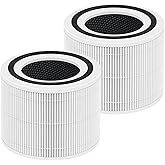 2 Pack Core 300 Replacement HEPA Filter Compatible with LEVOIT Core 300,white