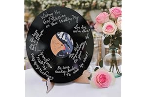 UIDMEN Personalized Vinyl Record Guest Book Sign, Wedding Guest Book Alternatives, Custom Newlyweds Name, Rustic Wedding Part