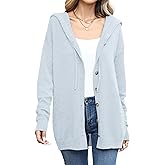 TASAMO Women's Button Down Hoodie Cardigan Sweaters Long Sleeve Fall Fashion Open Front Knit 2025 Winter Outerwear Coats