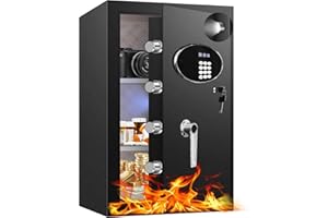 YAYAG 6.0 Cuft Large Home Safe Fireproof Waterproof, Anti-Theft Safety Box with Digital Keypad, LCD Display, Removable Shelf,