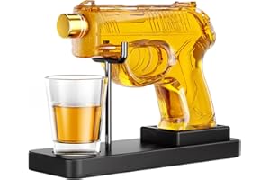 Kollea Gifts for Men Dad Fathers Day, Gun Whiskey Decanter Sets for Men, Funny Cool Birthday Gun Gift Ideas for Him Boyfriend Brother, Liquor Dispenser for Home Bar Party, Military Retirement Present
