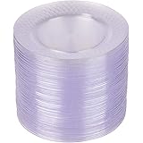 Prestee 100 Clear Plastic Plates, 6.25" Clear Plastic Dessert Plates, Round Party Appetizer Plates Disposable, Small Plastic