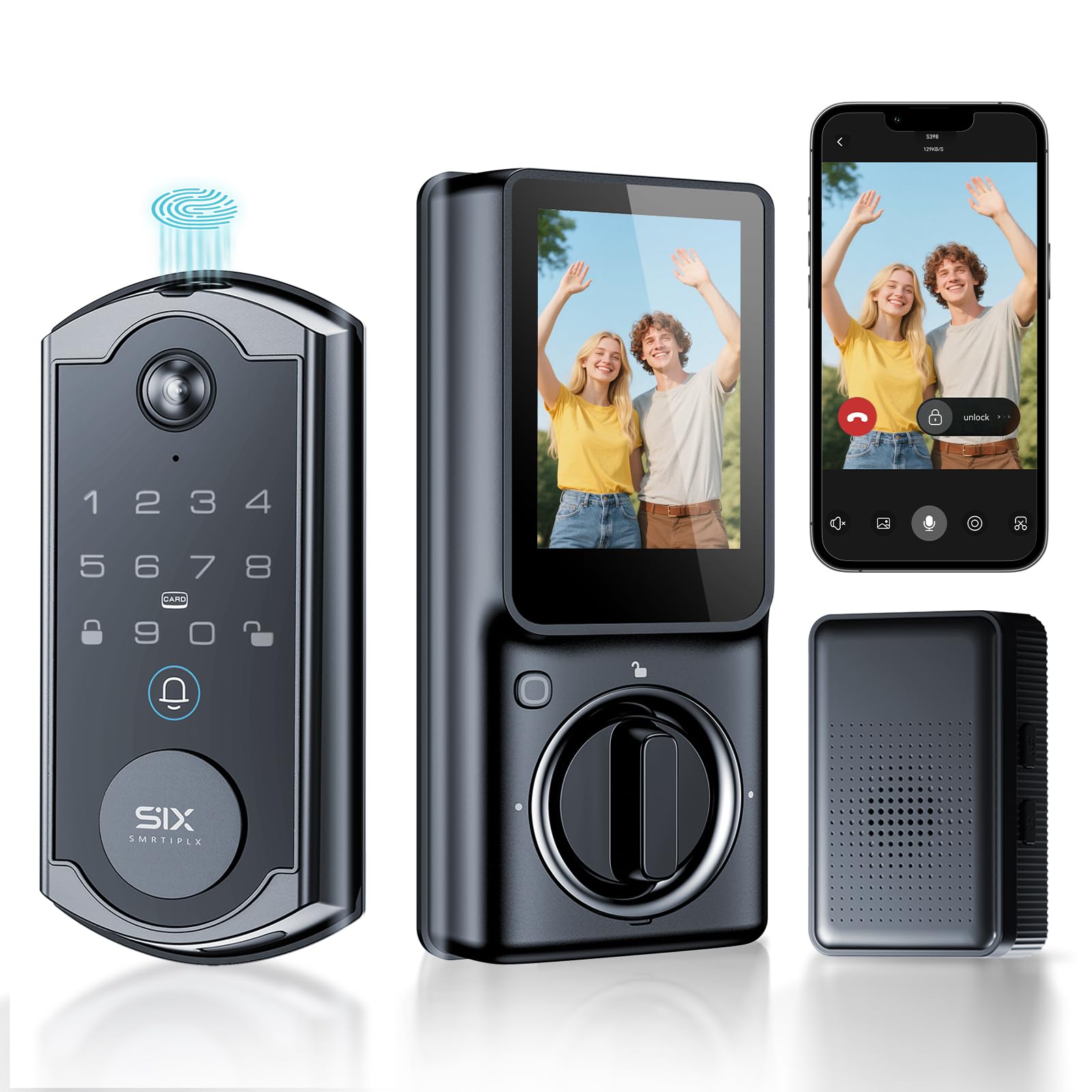 SMRTIPLX Video Smart Lock S398, 4-in-1 Camera