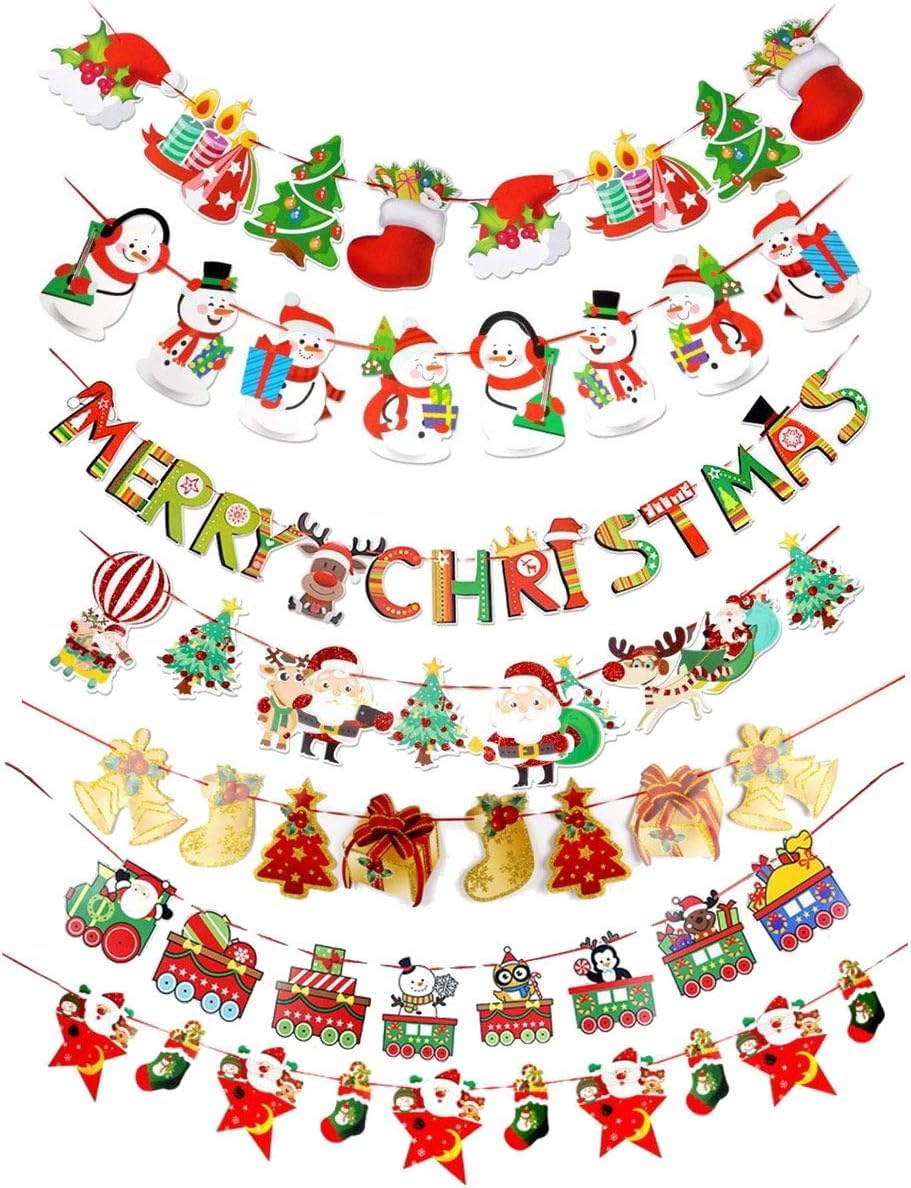 iikuru Y536 Christmas Decoration, Garland, Christmas, Party, Room, Decoration, Interior, Decoration, Santa, Ornament, Decoration, Stylish, Set of 7
