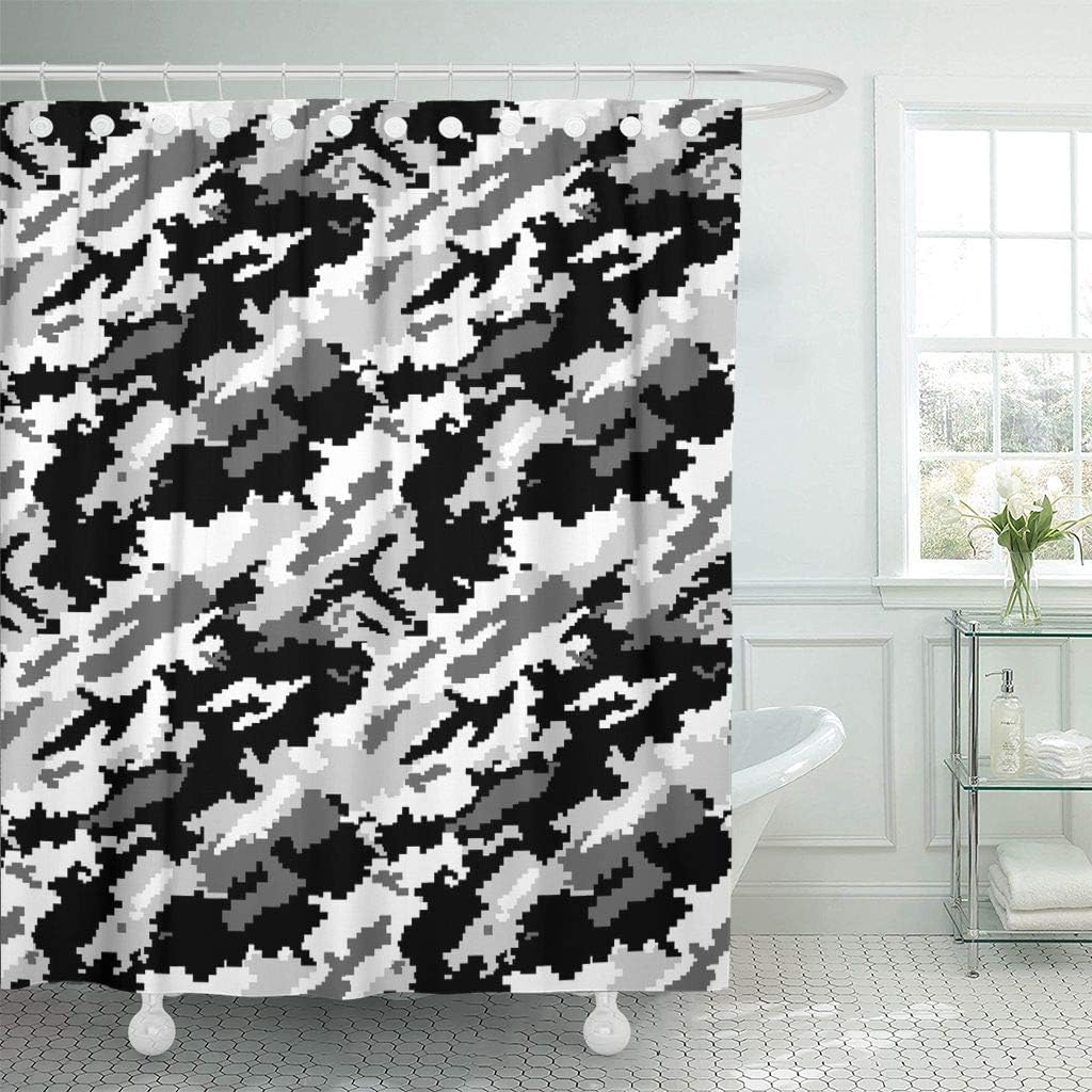 Amazon Com Emvency Fabric Shower Curtain With Hooks Navy Camo