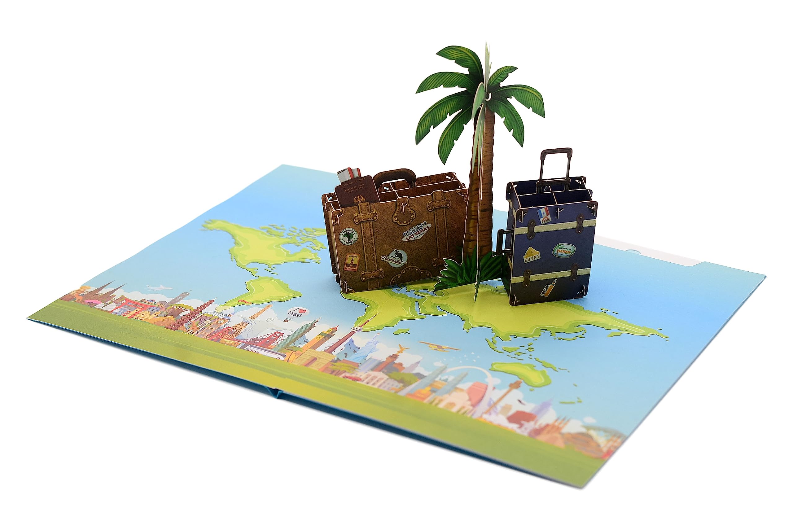 Bon Voyage Pop-Up 3D Cheque Card for Holidays, Birthday or Even a Farewell - Money Gift for Holidays, Gift Card for Travel, Holiday Voucher.