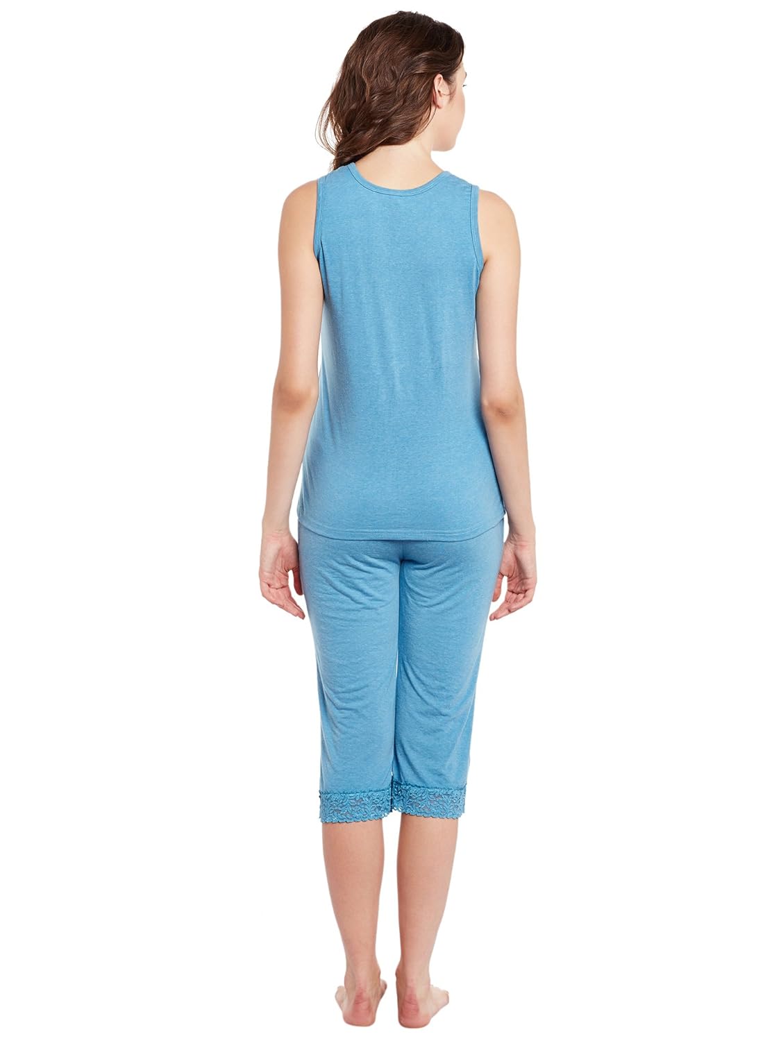claura blue milanch cotton capri and top