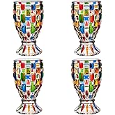 MAGCOLOR Hand painted Colorful Juice Glasses 7 oz. Set Of 4 Glass Cups,Beverage Water Tumblers for Juice, Whiskey, Cocktails, Iced Tea.