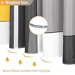 BTTN 78 Inches Long Shower Curtain, Tall Geometric