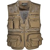 Ziker Men's Mesh Breathable Openwork Camouflage Journalist Photographer Fishing Vest Waistcoat Jacket Coat