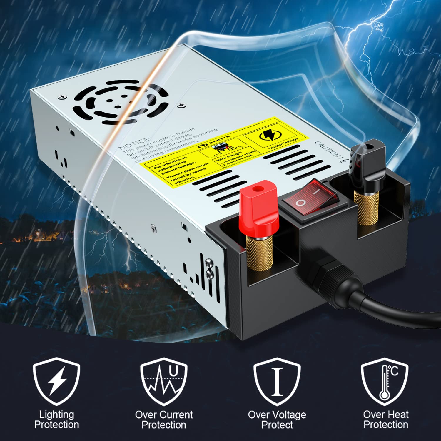 DENFIX Denfix SMPS 110V AC to 12V DC Converter Power Supply Adapter Switch Transformer Max 50A 600W (with Switch)