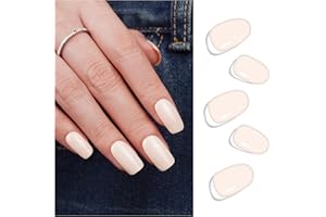 DANNI & TONI Semi Cured Gel Nail Strips Nude(Gentle Nude) Skin Toned Gel Nail Wraps 28 Stickers