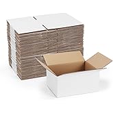 SPEPLA 40 Pack Small Shipping Boxes 8x6x4 Inches | White Corrugated Cardboard, Box for Packaging Small Business Mailing Storage Moving, Easy Assemble