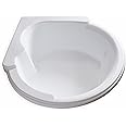 Carver Tubs - CW6464 - Modern Acrylic Fiberglass Soaking Corner Bathtub - Drop in White Curved Rounded Acrylic Corner Bath Tub - Comfortable Deep Relaxing Soak - 64"L x 64"W x 21"H