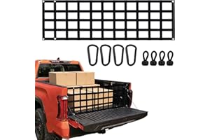 Premium Truck Tailgate Net - 60" x 18" Heavy-Duty Cargo Mesh for Full Size Trucks (Chevy Silverado, Ford F-150, Ram, Toyota T