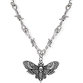 HAQUIL Gothic Barbed Wired Chain Goth Pendant Necklace, Halloween Gothic Punk Grunge Jewelry Gift for Women