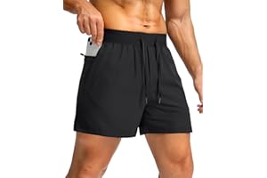 Soothfeel Men's Running Shorts with Zipper Pockets 5 Inch Quick Dry Sports Tennis Shorts Gym Workout Athletic Shorts for Men