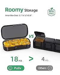 PULIV Pill Organizer with Large Capacity, Dual