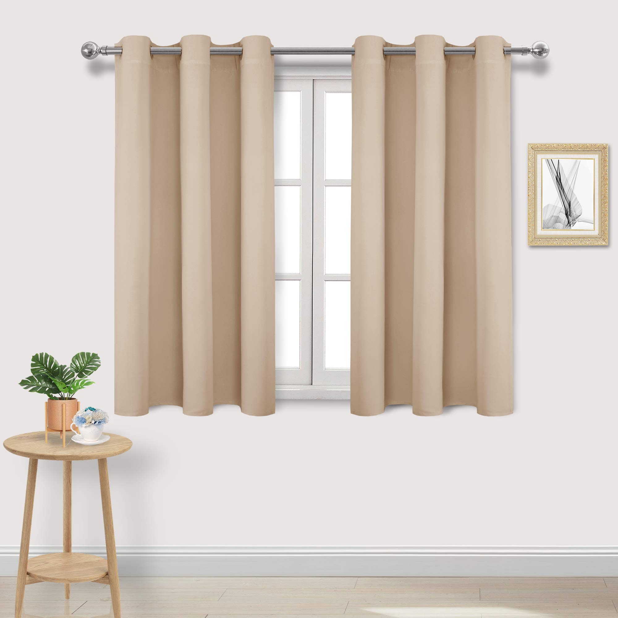 DWCN Room Darkening Curtains 54 Inches Long, Thermal Blackout Curtains for Living Room - W38 x L54 Inch Length, Set of 2 Thick Panels