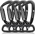 PANDENGZHE Locking Carabiner Clip 2.5" with Swivel Ring for Securing Pets, Dog Leash Harness, Camping, Hiking, Keychains