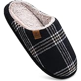 COFACE Unisex Mens Womens Cozy Memory Foam scuff Slippers Slip On Warm House Shoes Indoor/Outdoor With Arch Support