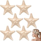 CHANZET 6Pcs Starfish Hair Clips, Resin Cute Beach Sea Hair Barrettes Pins, Mermaid Headpiece Hair Alligator Clips for Women Girls Hair Accessories Birthday Gift
