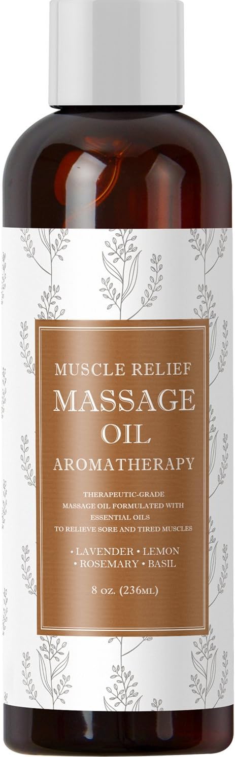 Muscle Pain Massage Oil - Muscle and Joint Pain Relief - Anti Cellulite Massage Oil for Men and Women - Aromatherapy Essential Oils for Healing - Deep Tissue Massage Lotion - Natural Anti Aging Oil …: Health & Personal Care