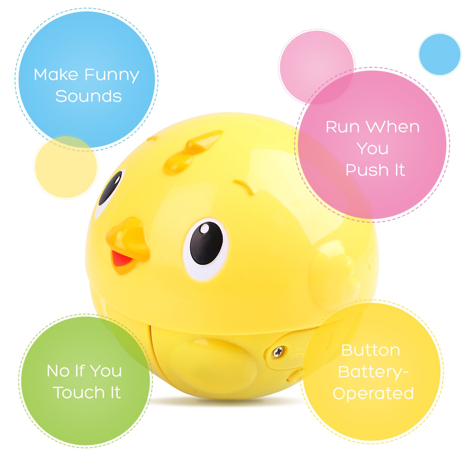 Jouets Rampants Peradix Petit Poulet Jaune Balancer à Gauche et à Droite peut Faire un Son Jouets pour Enfants Mignon