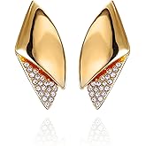Vince Camuto Goldtone Glass Stone Fold Over Earrings