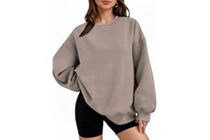 wkwmrpet Womens Oversized Crewneck Sweatshirts Long Sleeve Fleece Pullover Sweaters Casual Workout Tops Fall Winter Clothes