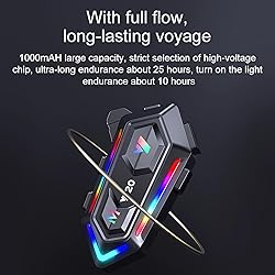 FEYA Motorcycle Helmet Speakers with 16-Types RGB