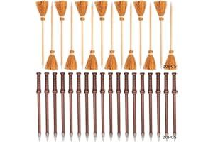 2 Broomstick Pencils And 14 Magic Wand Pencils Includes, 20Cm Wooden Pencils Set, 40 Pcs Magic Wand And Broomstick Pencils Se