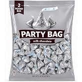 Silver Foiled Classic Milk Chocolate Hersys Kises - 2 Pounds approx 180 pieces of Chocolate Candy Individually Wrapped - Ideal for Snacking and Sharing wit Family &amp; Friends - Halloween Candy, Bulk Candy Individually Wrapped, Chocolate Candy Ideal for Parties &amp; Gifting